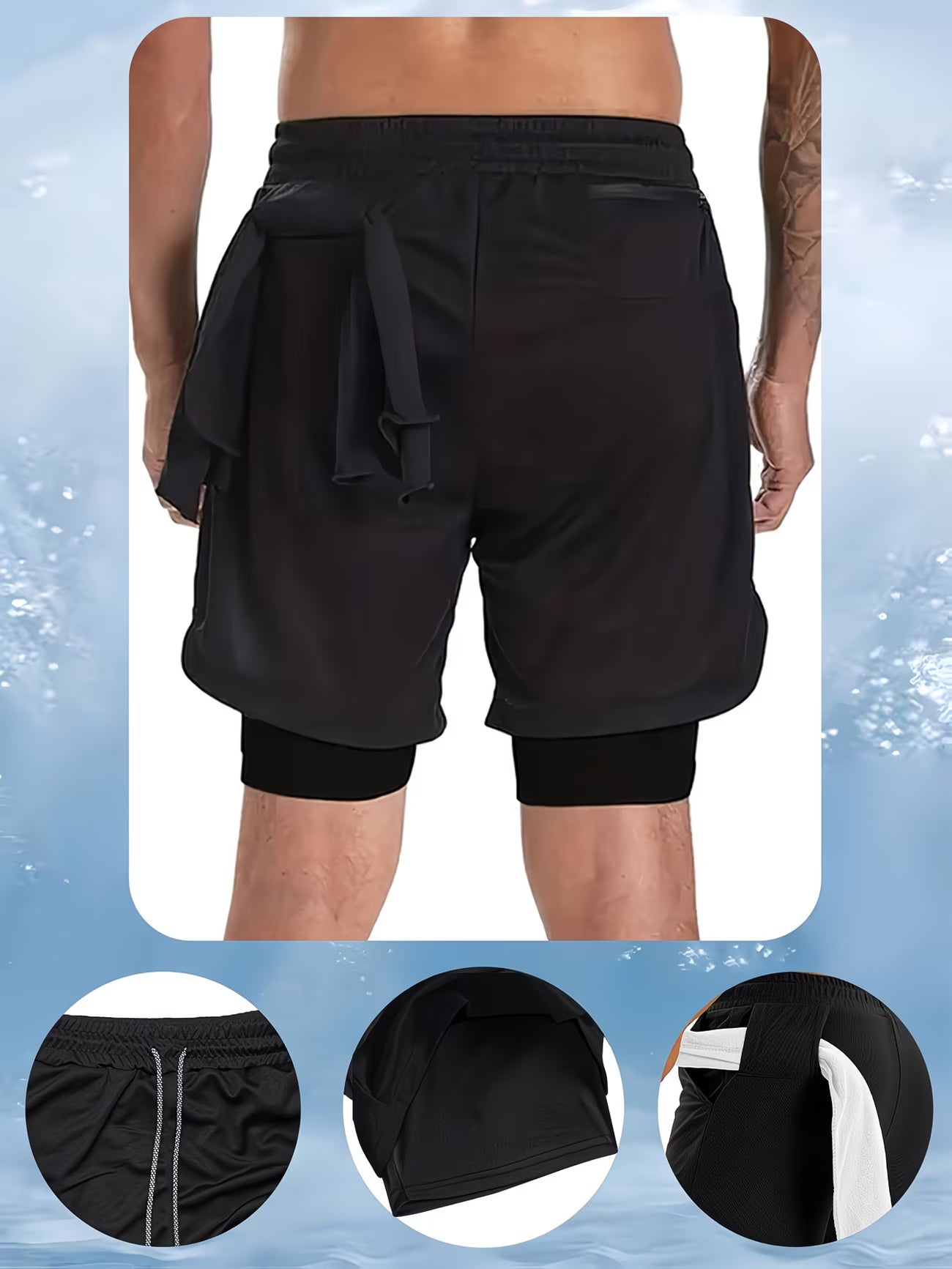 Short-Sleeve Top + Double-Layer Athletica Shorts